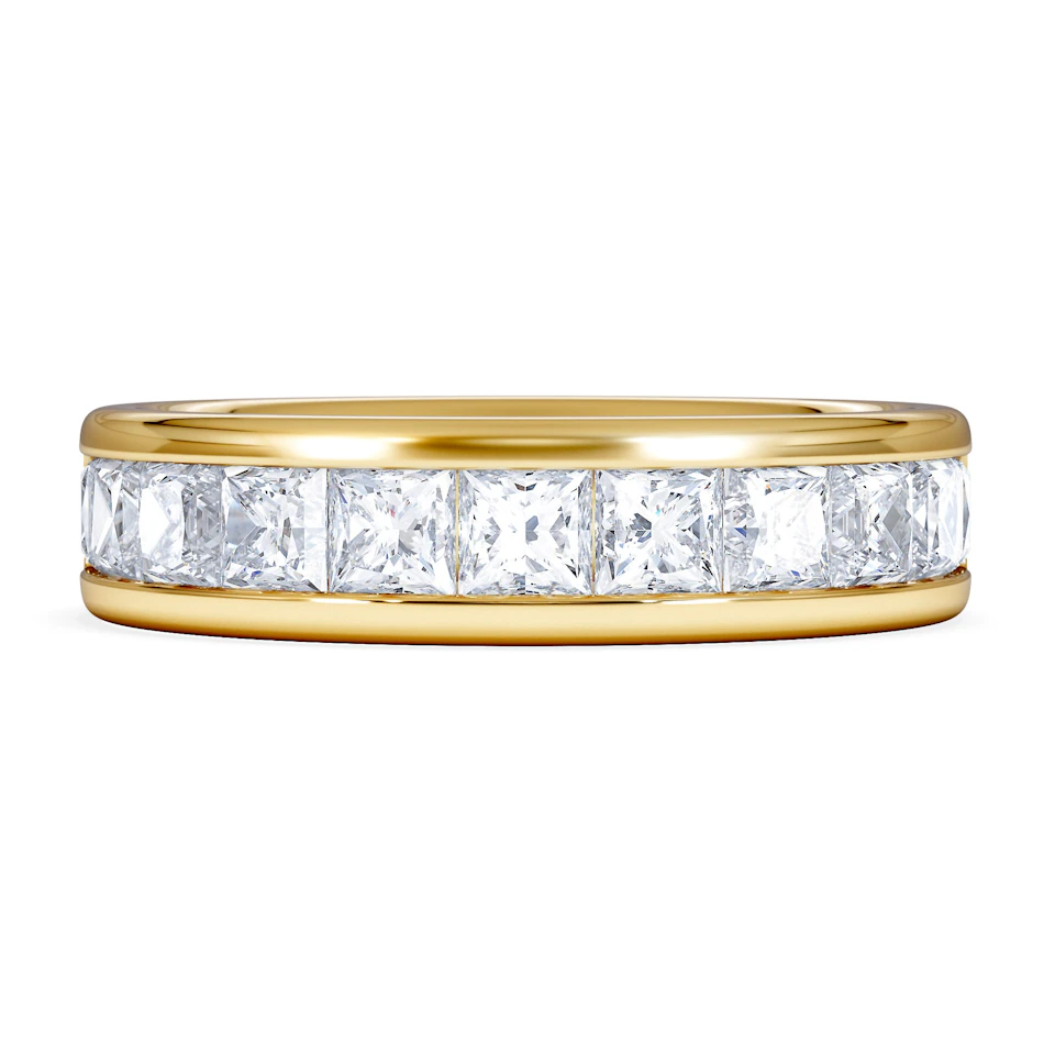 Eterna Lab Diamond Princess Cut Half Eternity Ring 2.00ct F/VS in 9K Gold