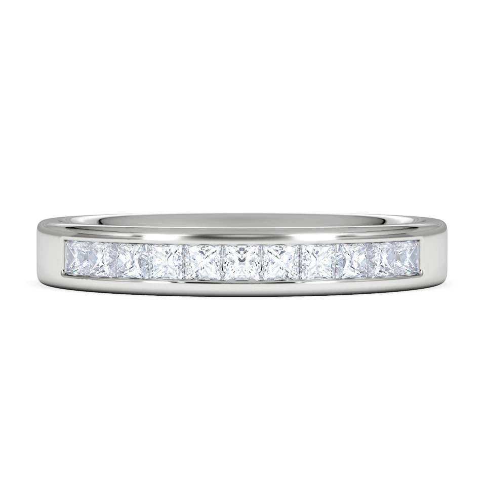 Platinum Princess Diamond Half Eternity Ring 0.50CT H/SI