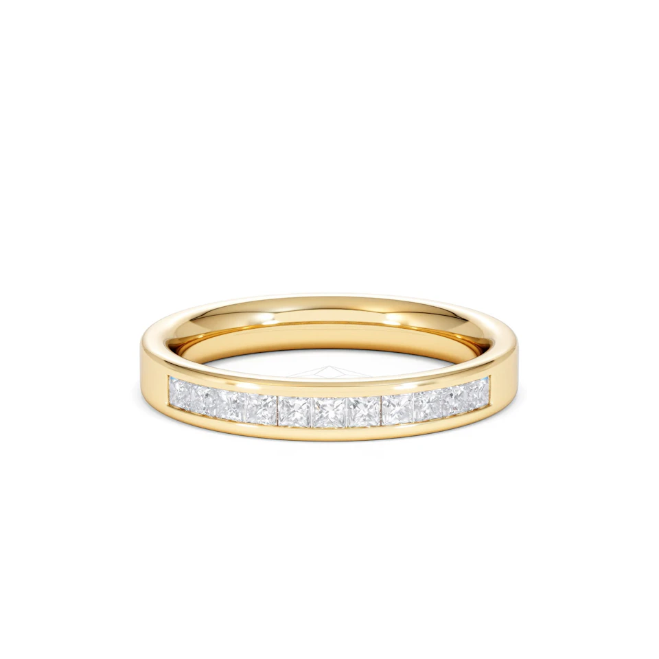 18K Gold Princess Diamond Half Eternity Ring 0.50CT H/SI