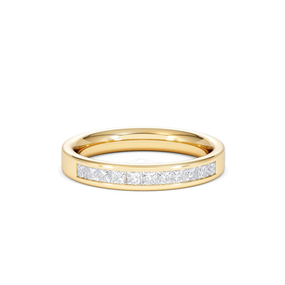 18K Gold Princess Diamond Half Eternity Ring 0.50CT H/SI