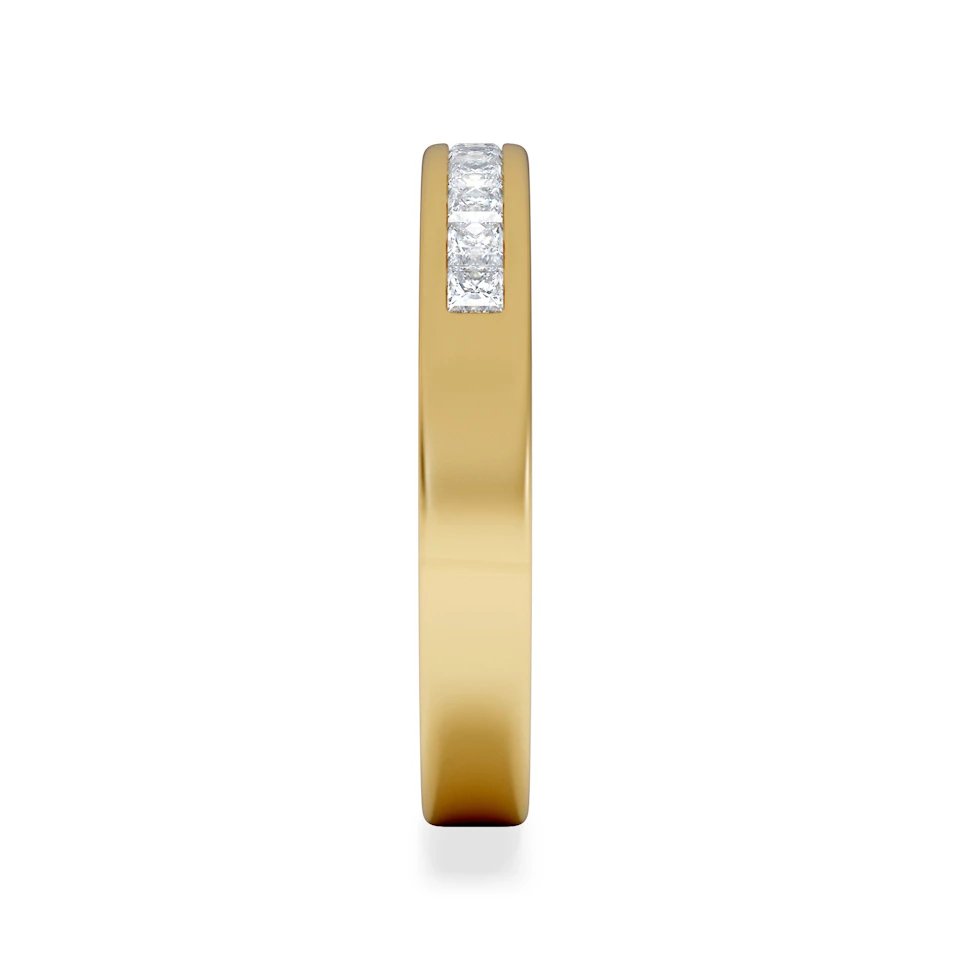 Eterna Lab Diamond Princess Cut Half Eternity Ring 0.50ct H/SI in 18K Gold Vermeil