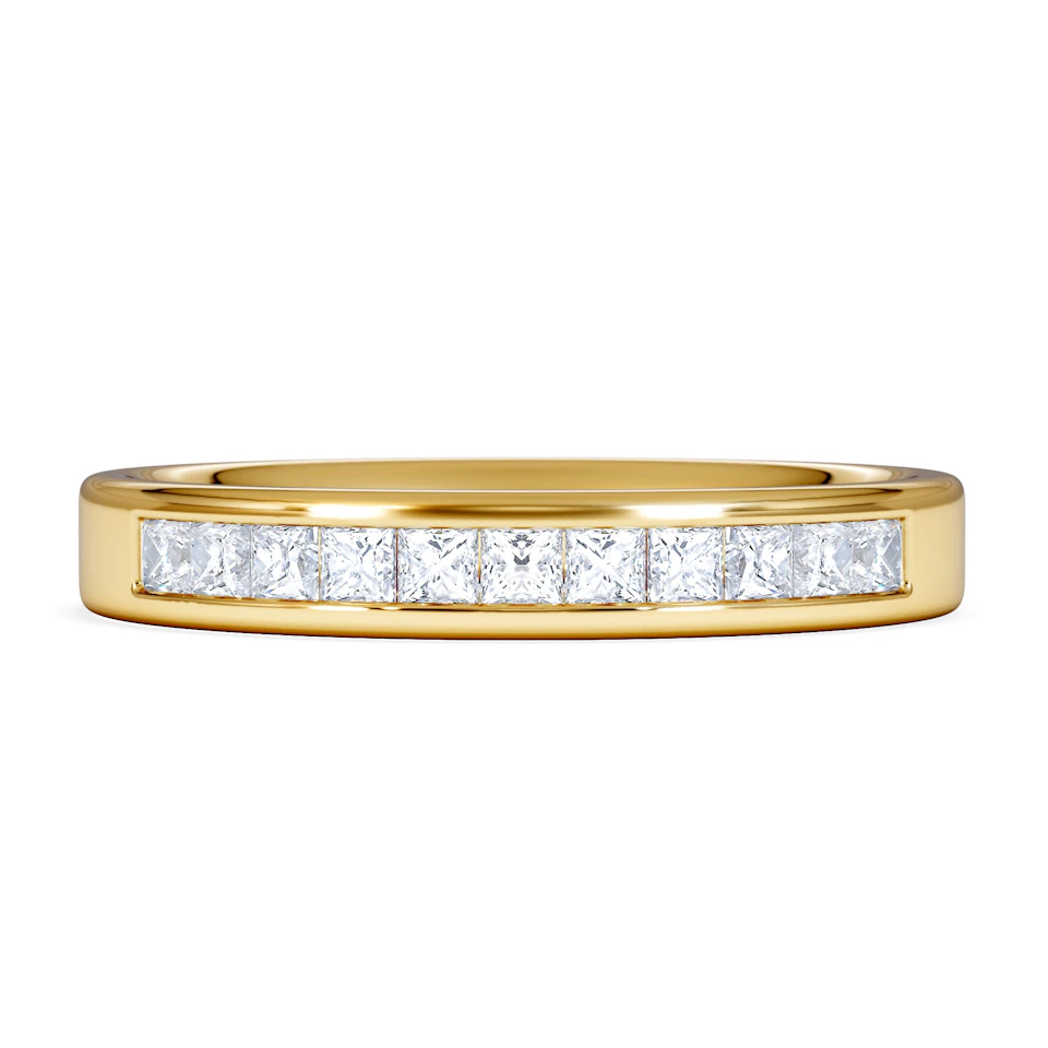 18K Gold Princess Diamond Half Eternity Ring 0.50CT H/SI