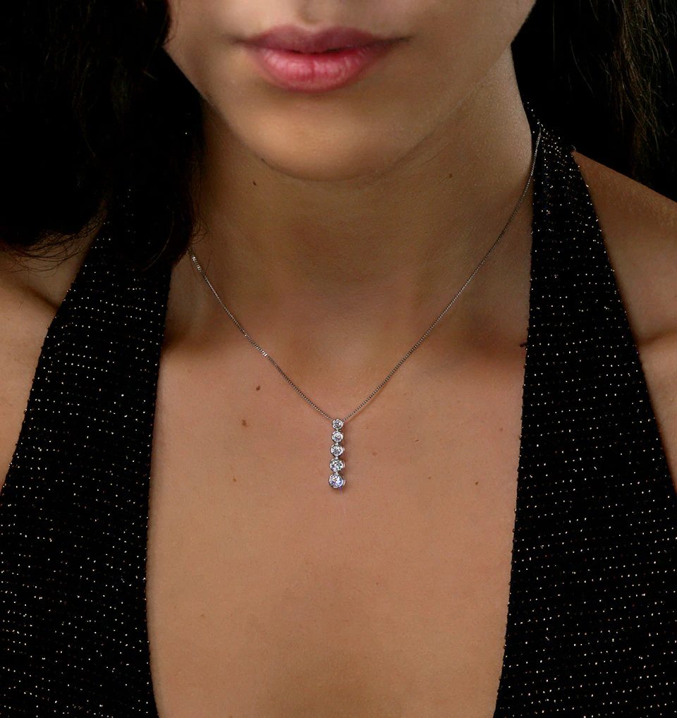 Lab Diamond Life Journey Necklace 0.50ct H/Si in 9K White Gold
