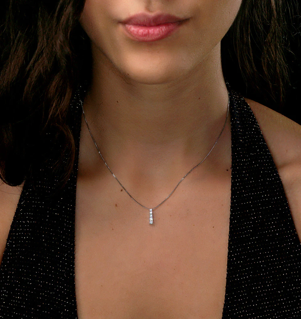 Lab Diamond Life Journey Pendant Necklace 0.25ct H/Si 9K White Gold