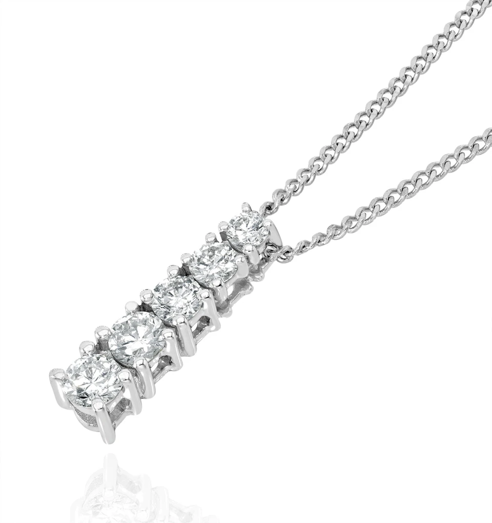 Lab Diamond Life Journey Pendant Necklace 0.25ct H/Si 9K White Gold