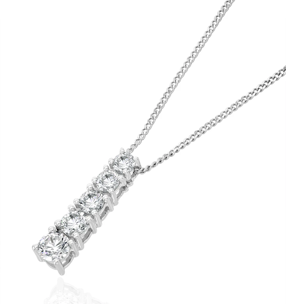 Lab Diamond Life Journey Pendant Necklace 0.50ct H/SI in 9K White Gold