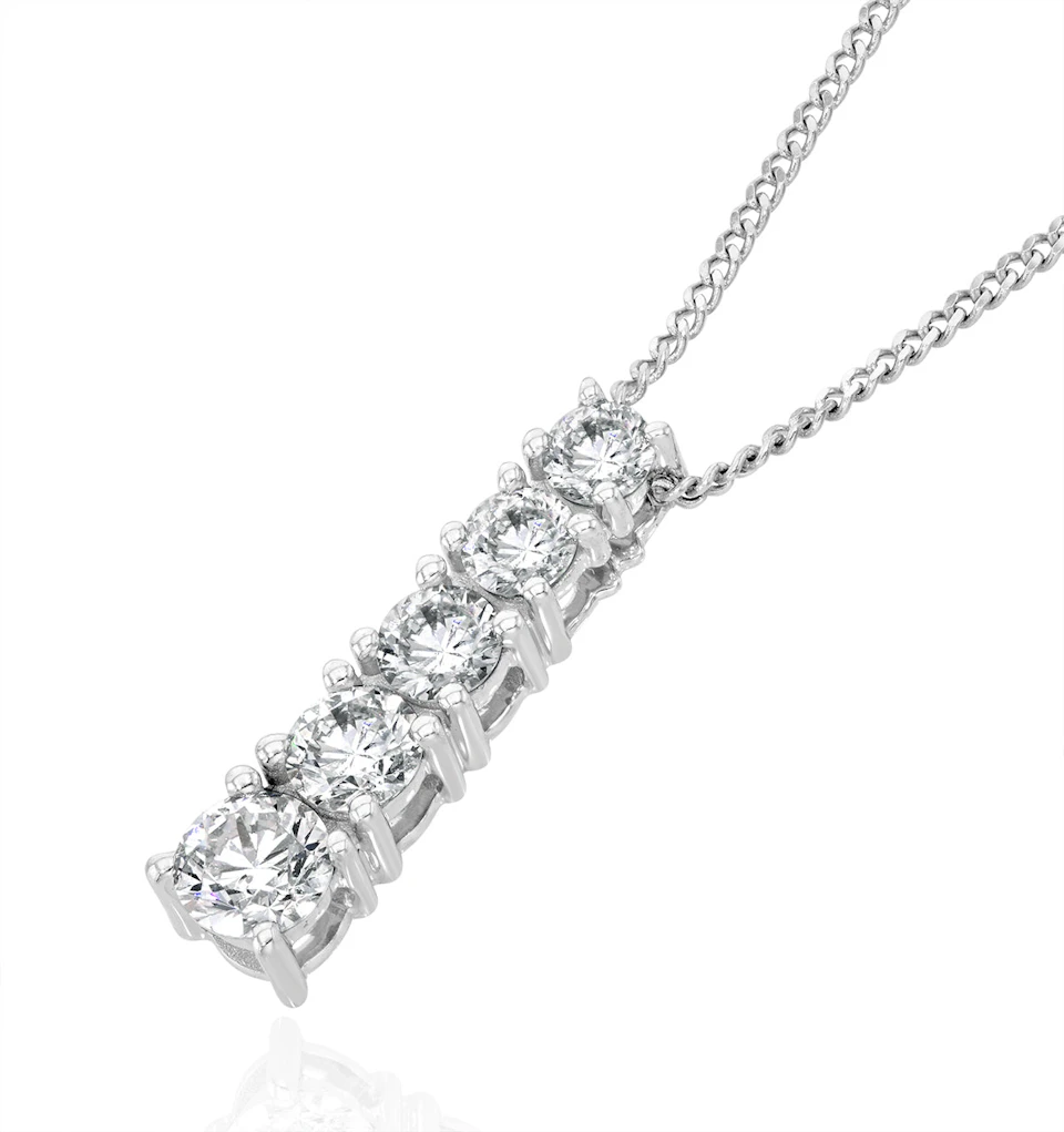 Lab Diamond Life Journey Pendant Necklace 0.50ct H/SI in 9K White Gold