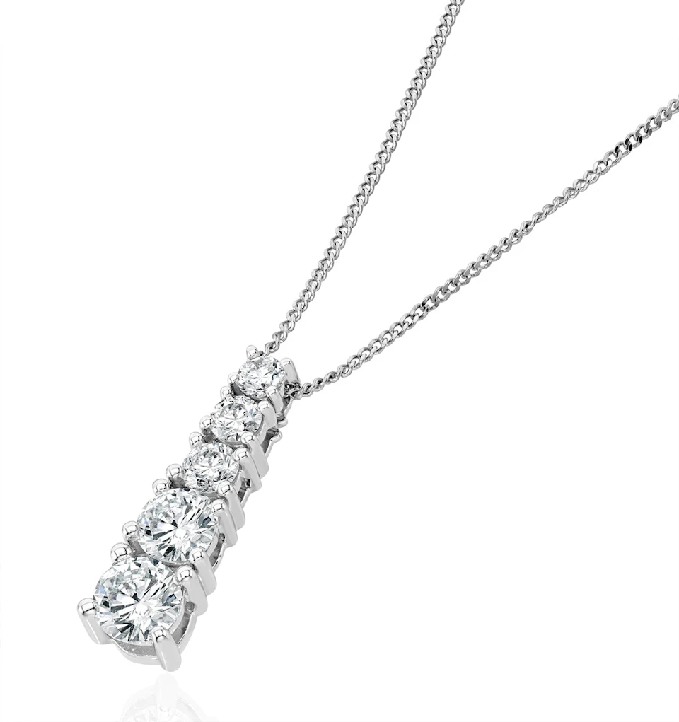 Life Journey Lab Diamond Necklace 1.00ct H/Si in 9K White Gold