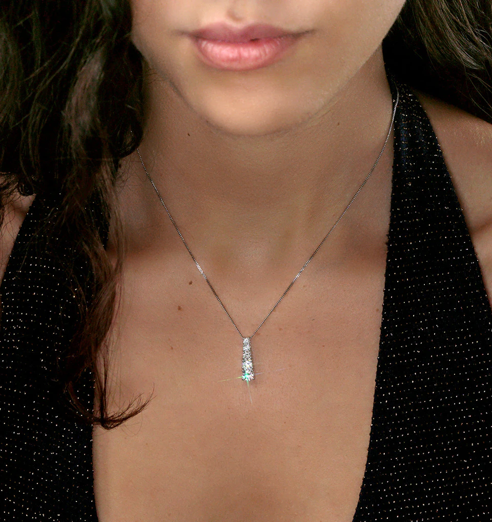 Life Journey Lab Diamond Necklace 1.00ct H/Si in 9K White Gold