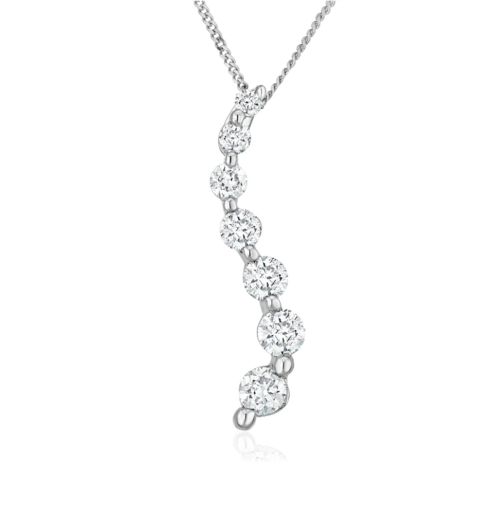 Lab Diamond Life Journey Pendant Necklace 0.25ct H/Si in 9K White Gold
