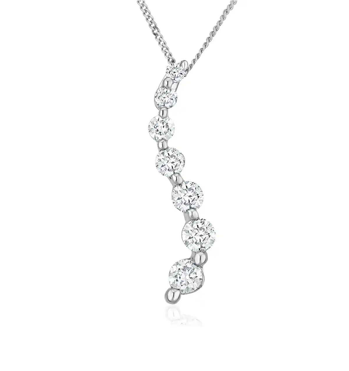 Lab Diamond Life Journey Pendant Necklace 0.25ct H/Si in 9K White Gold