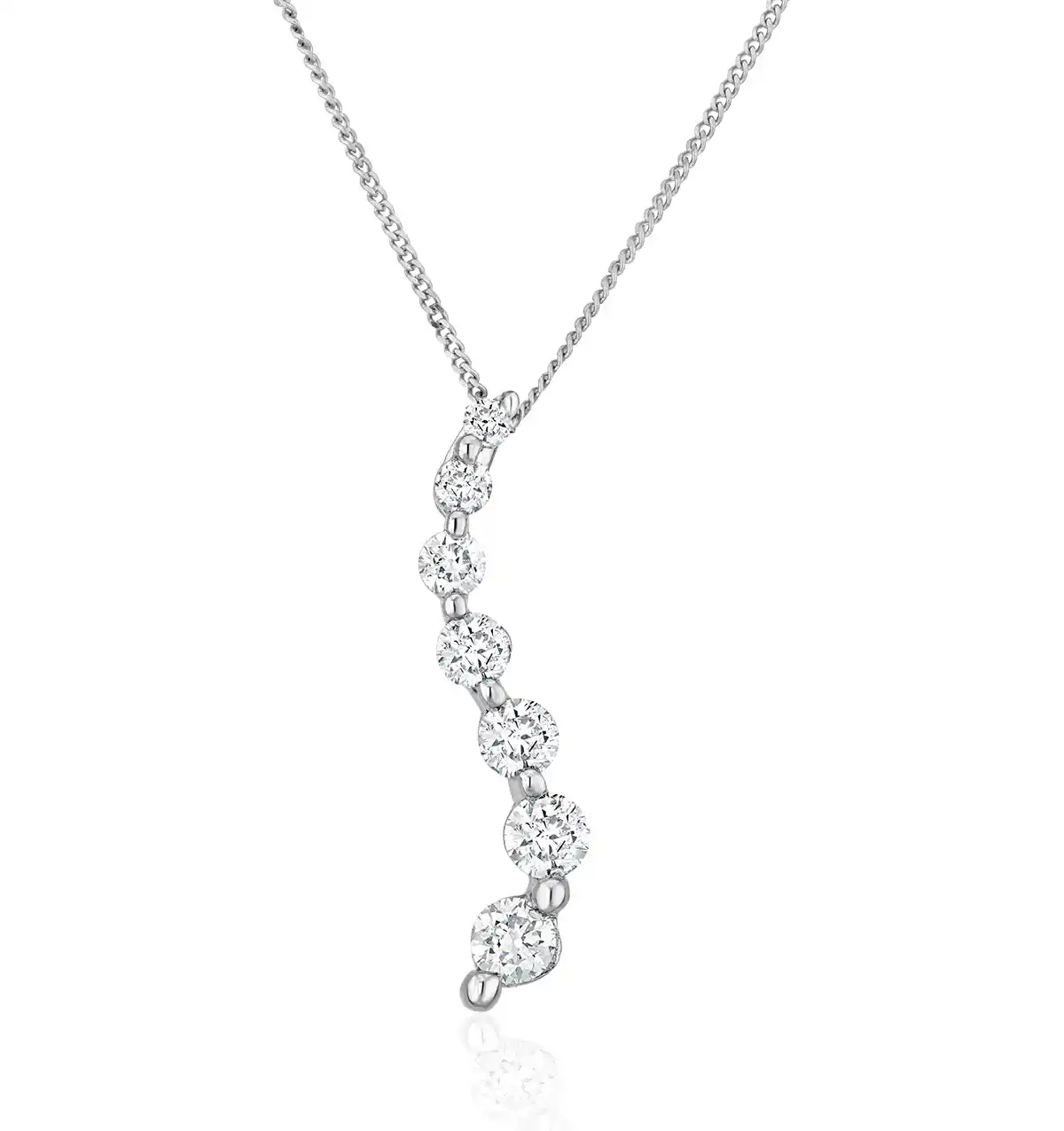 Lab Diamond Life Journey Pendant Necklace 0.25ct H/Si in 9K White Gold