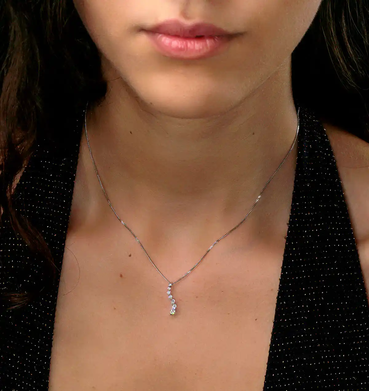 Lab Diamond Life Journey Pendant Necklace 0.25ct H/Si in 9K White Gold