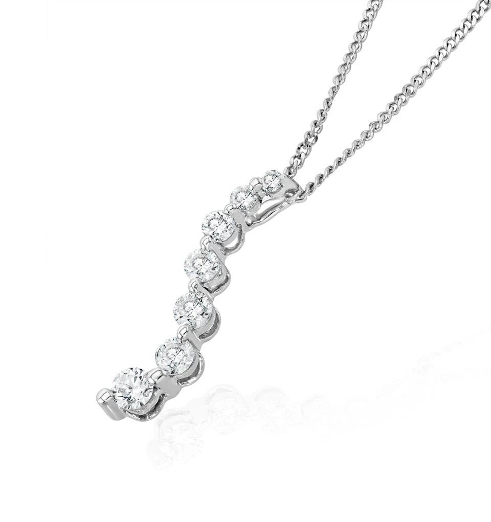 Lab Diamond Life Journey Pendant Necklace 0.25ct H/Si in 9K White Gold