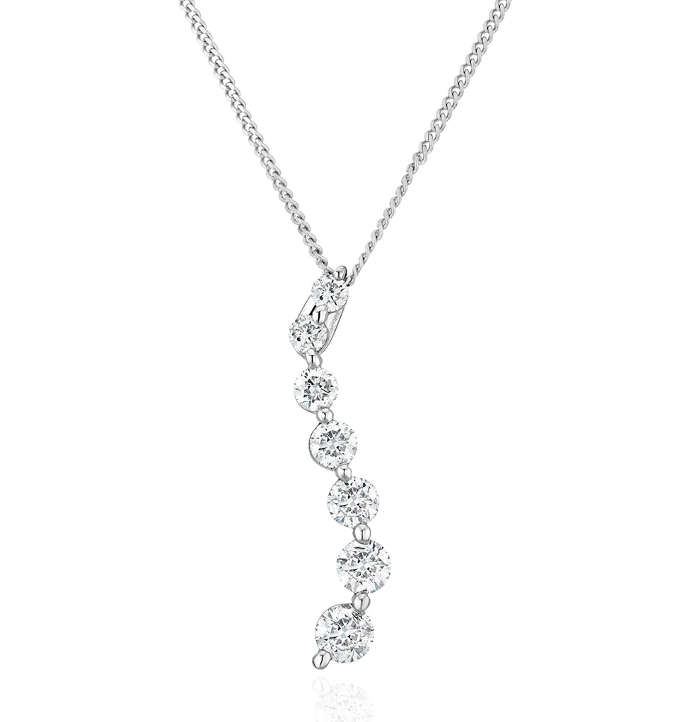Lab Diamond Life Journey Pendant Necklace 0.50ct H/Si in 9K White Gold