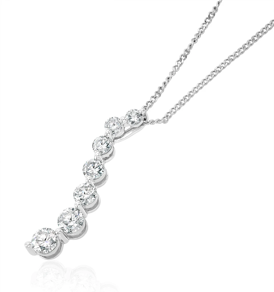 Lab Diamond Life Journey Pendant Necklace 0.50ct H/Si in 9K White Gold