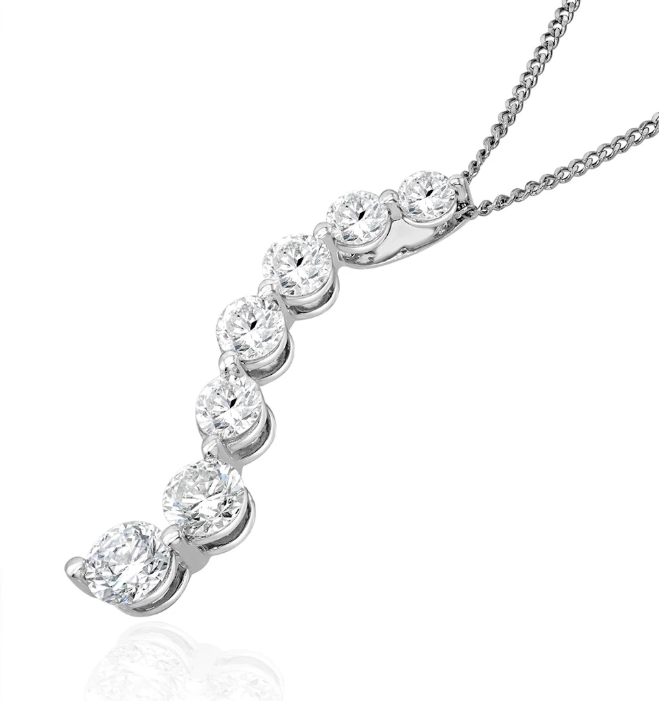 Lab Diamond Life Journey Necklace 1.00ct H/Si in 9K White Gold
