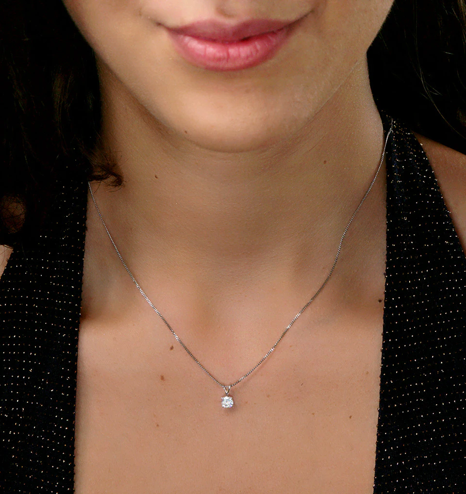 Chloe 0.33ct Lab Diamond Solitaire Necklace Pendant in 9K White Gold H/Si