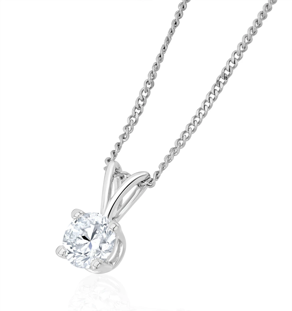 Chloe 0.33ct Lab Diamond Solitaire Necklace Pendant in 9K White Gold H/Si