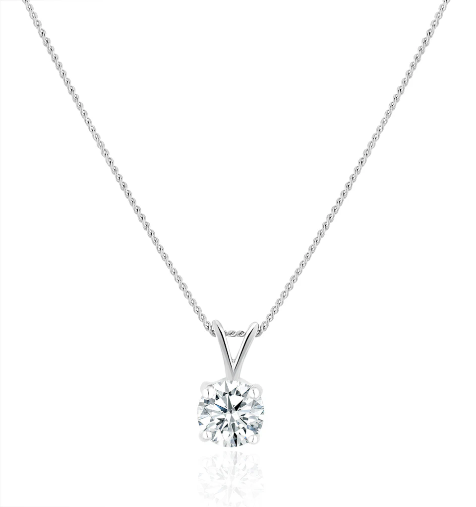 Chloe 0.50ct Lab Diamond Solitaire Necklace Pendant in 9K White Gold H/Si