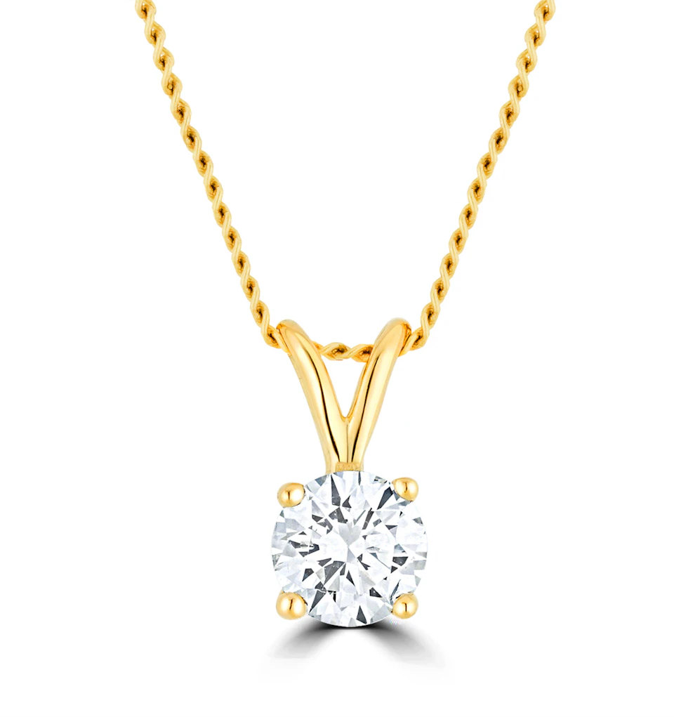 Chloe 0.25ct Lab Diamond Solitaire Necklace Pendant in 9K Yellow Gold H/Si