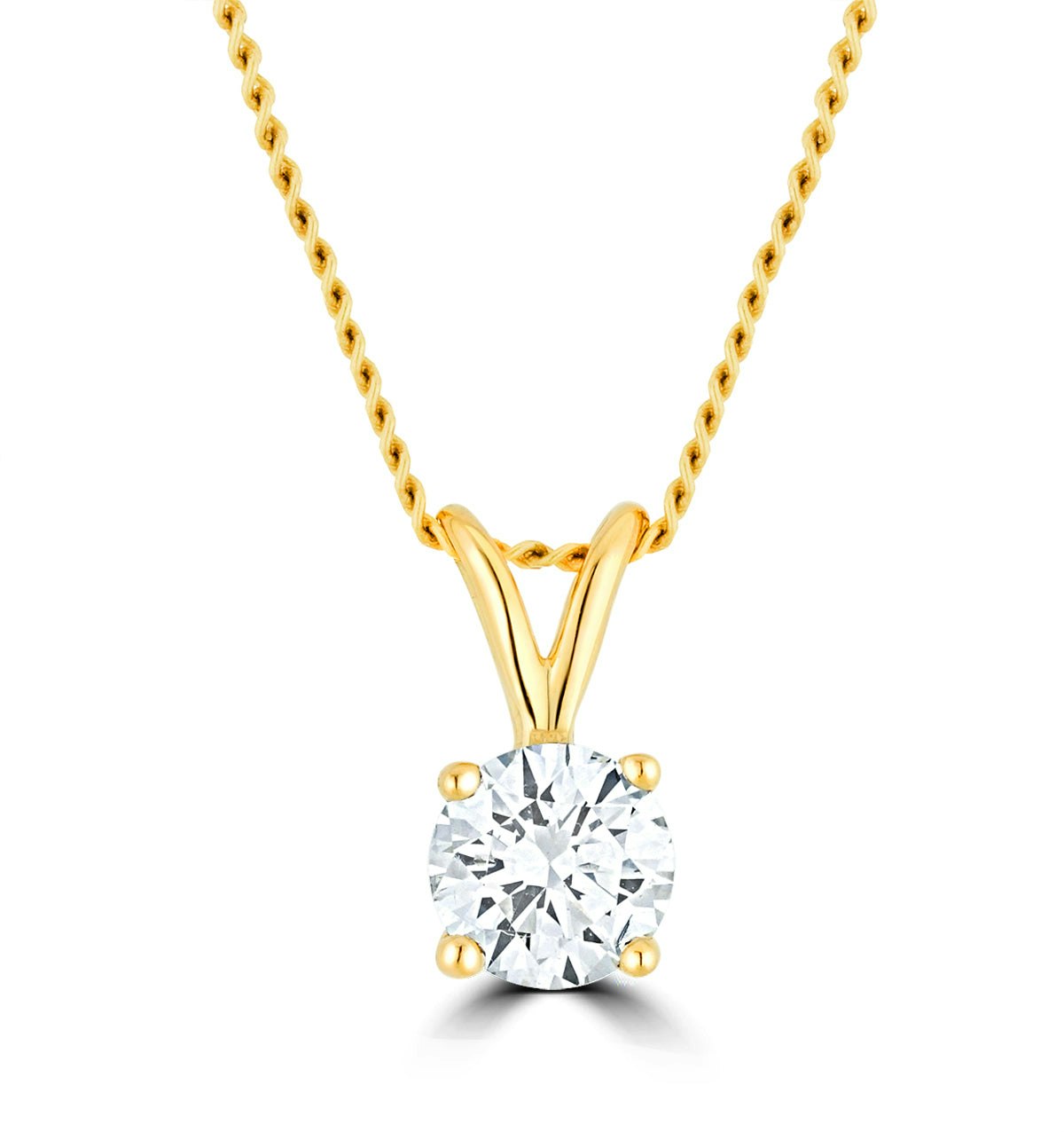 Chloe 0.25ct Lab Diamond Solitaire Necklace Pendant in 9K Yellow Gold H/Si