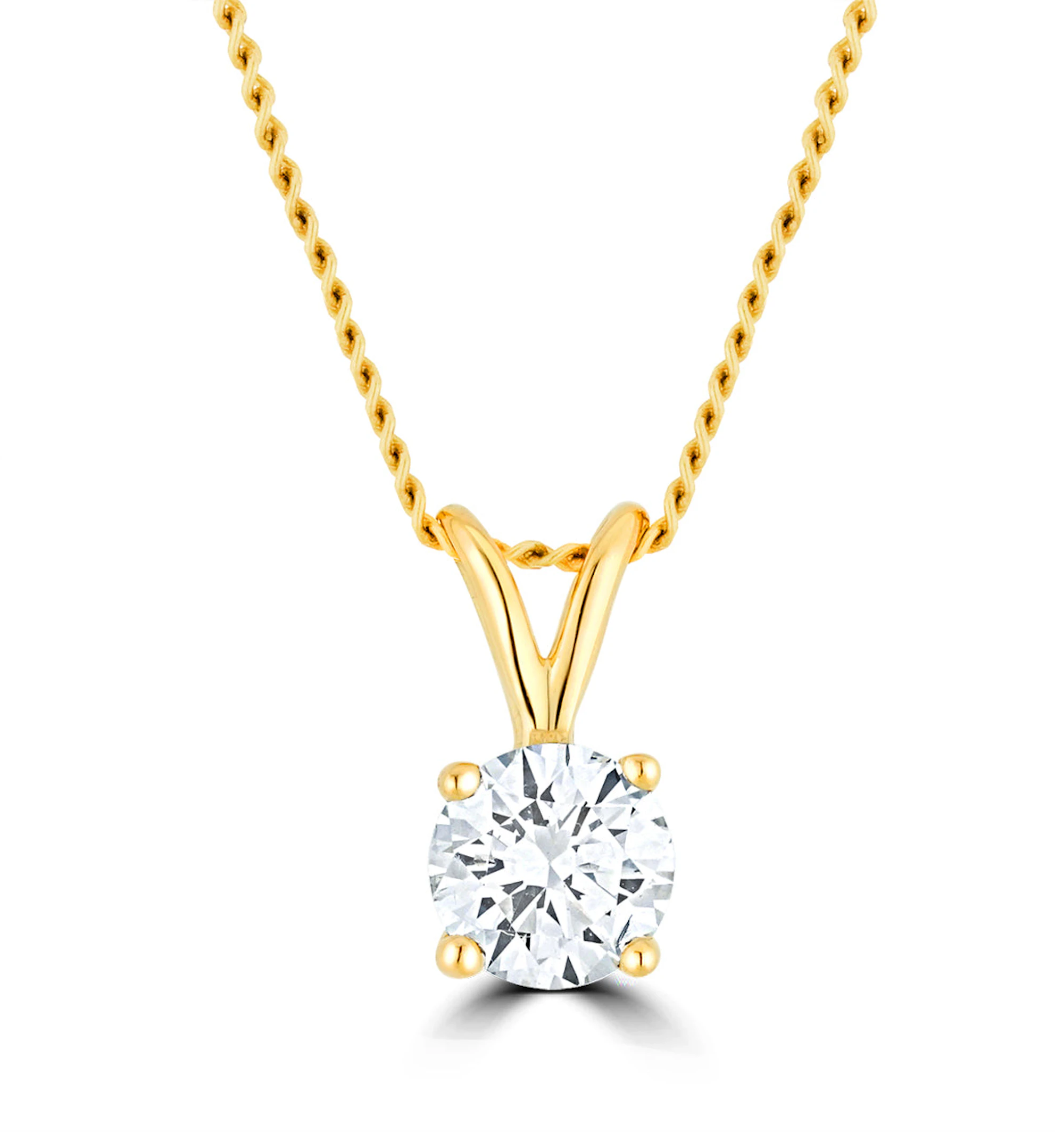 Chloe 0.25ct Lab Diamond Solitaire Necklace Pendant in 9K Yellow Gold H/Si