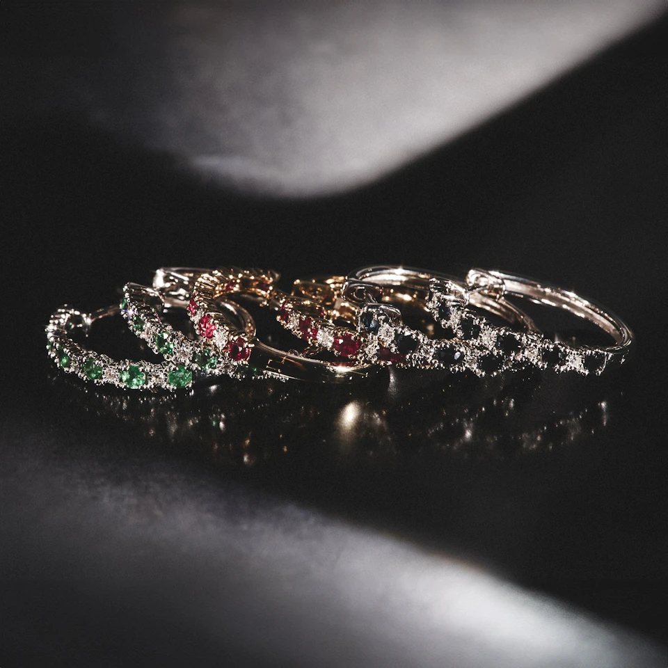 Ruby and 0.50ct Diamond Asteria Eternity Ring in 18K White Gold