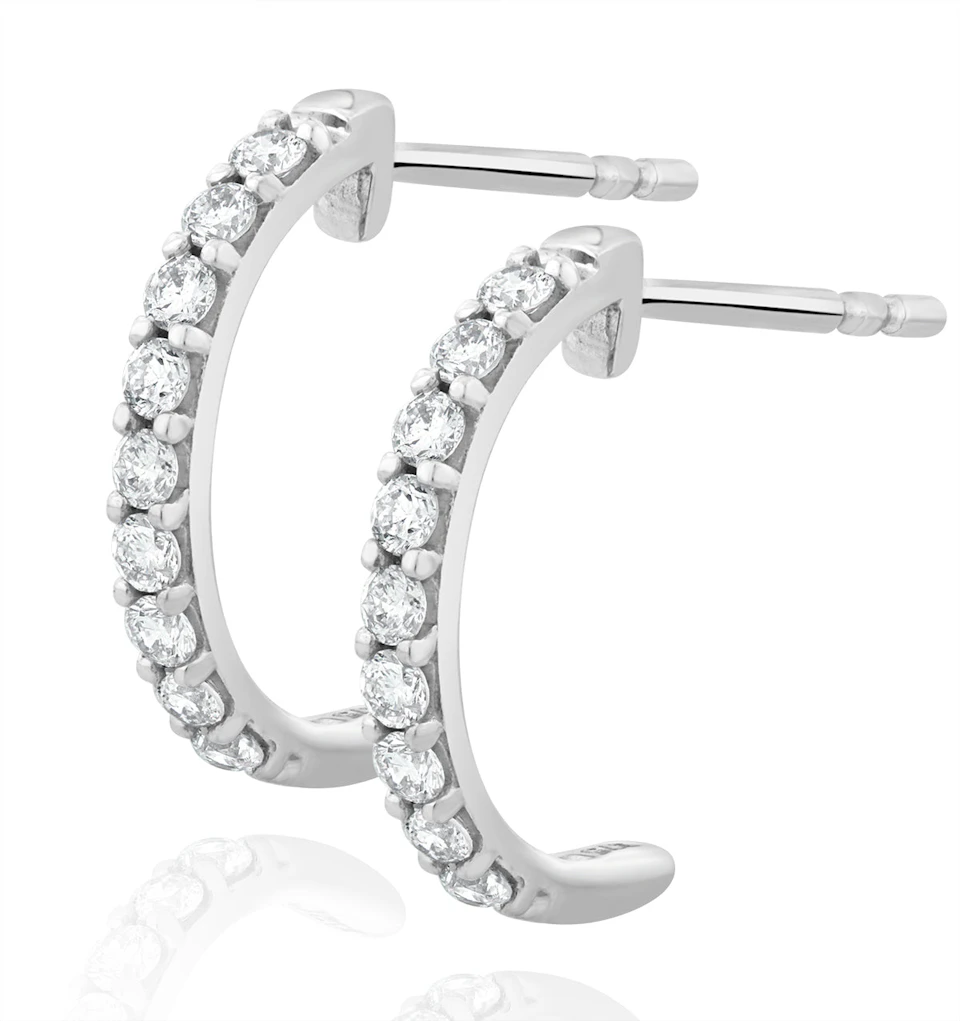 Comfort Huggie Lab Diamond Earrings 0.25ct H/Si in 9K White Gold