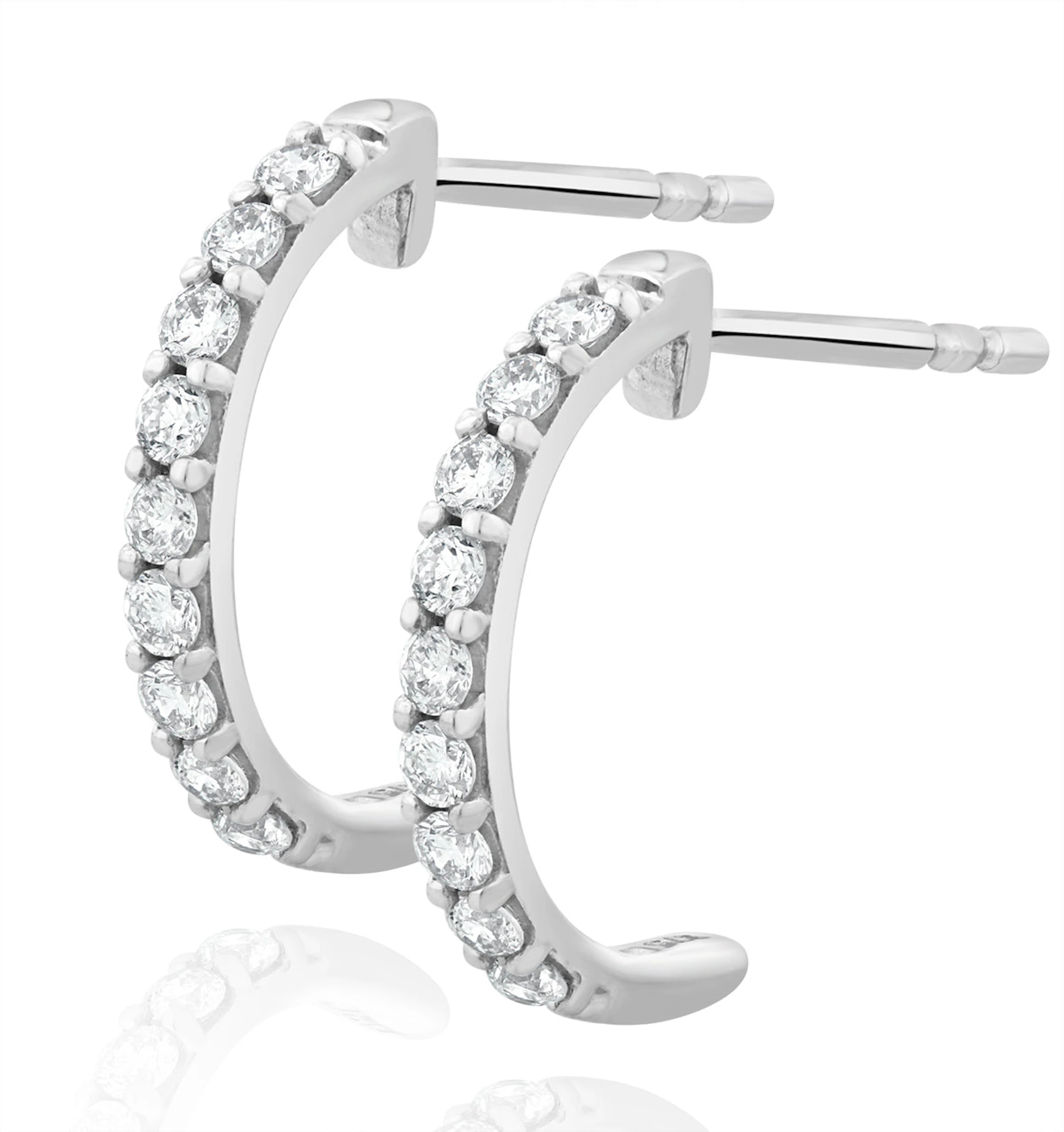 Comfort Huggie Lab Diamond Earrings 0.25ct H/Si in 9K White Gold