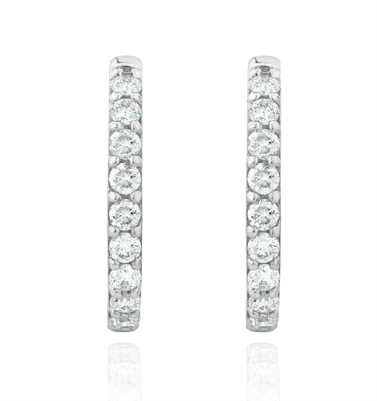 Comfort Huggie Lab Diamond Earrings 0.25ct H/Si in 9K White Gold