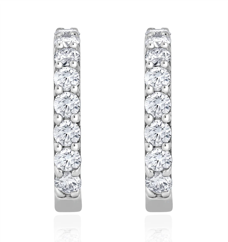 Comfort Huggie Lab Diamond Earrings 0.50ct H/Si in 9K White Gold