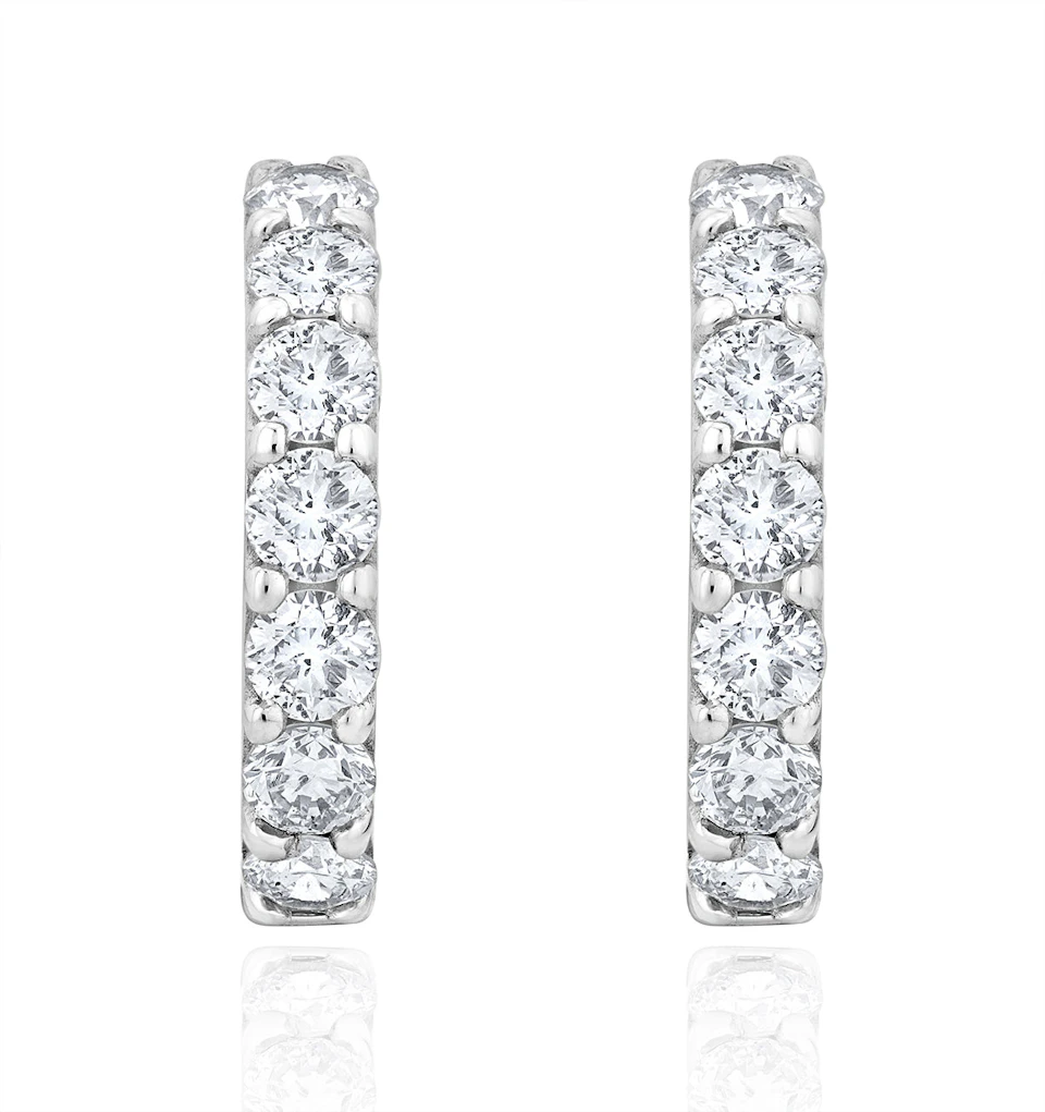 Comfort Huggie Lab Diamond Earrings 1.00ct H/Si in 9K White Gold