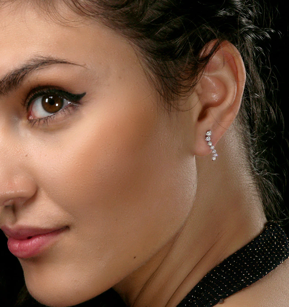 Ear Climber Life Journey 0.50ct Lab Diamond Earrings 9K White Gold