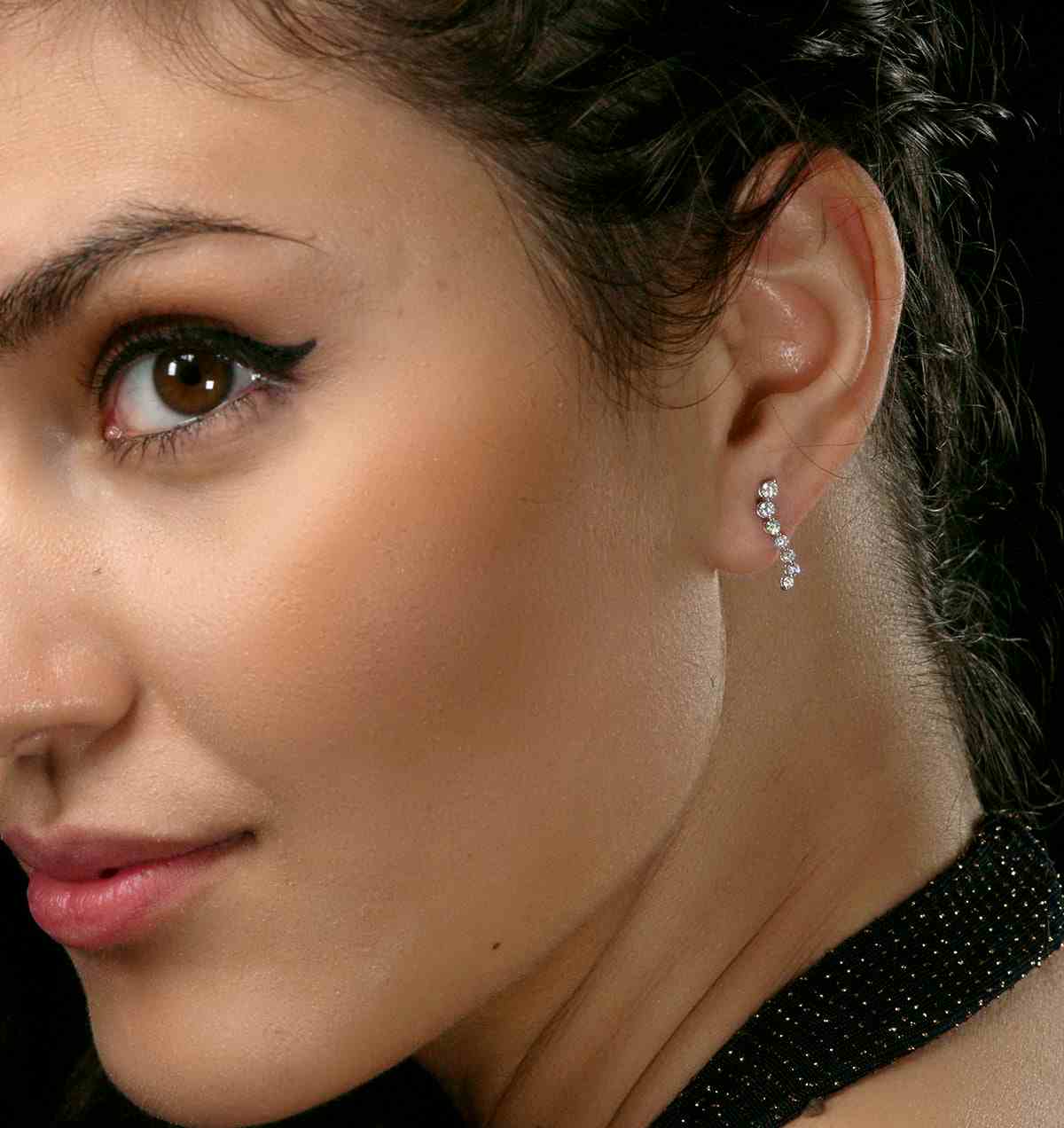 Ear Climber Life Journey 0.50ct Lab Diamond Earrings 9K White Gold