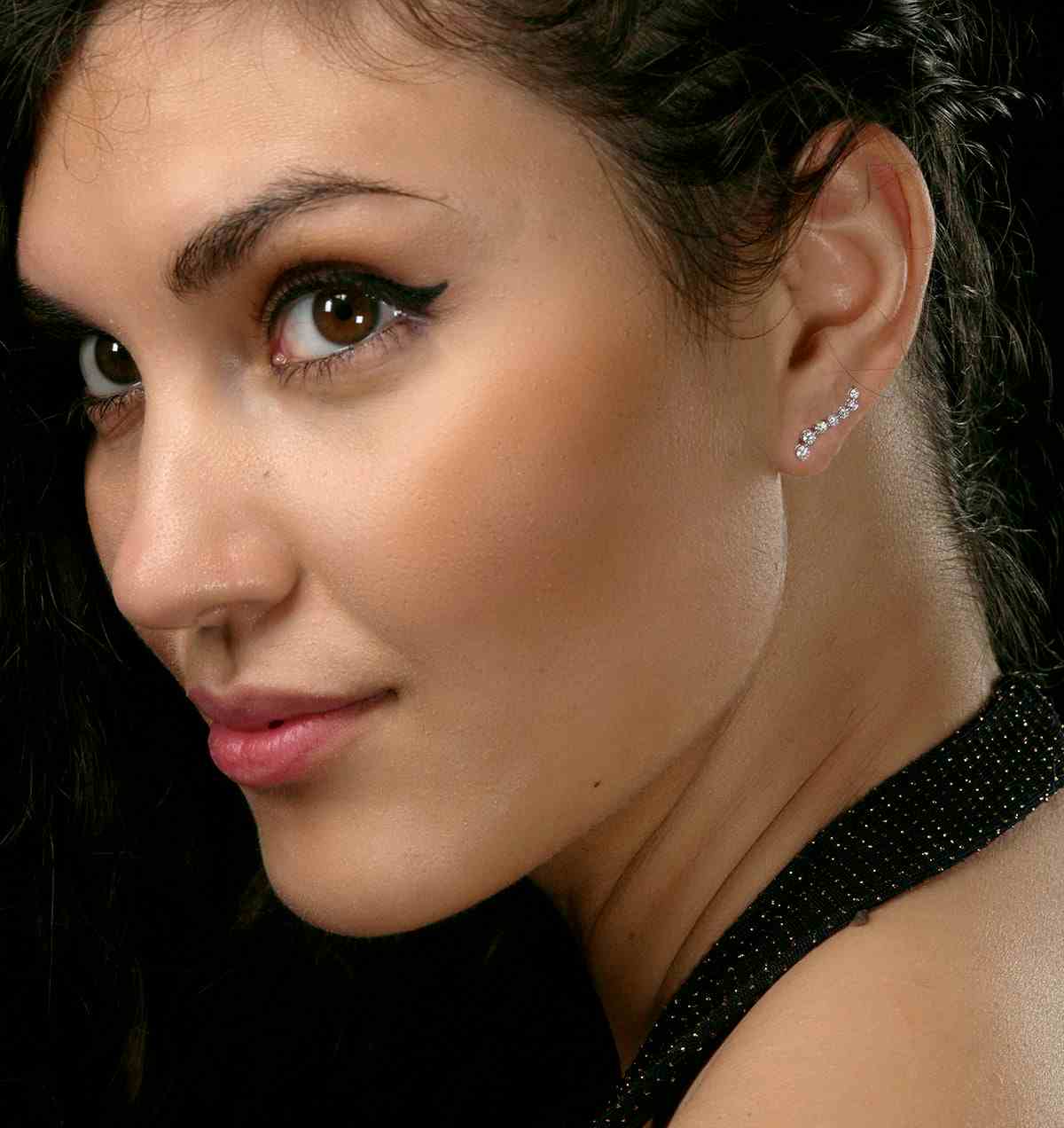 Ear Climber Life Journey 0.50ct Lab Diamond Earrings 9K White Gold