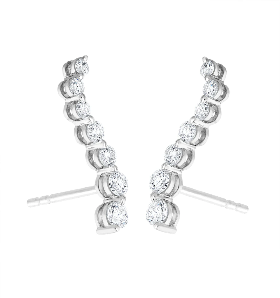 Ear Climber Life Journey 0.50ct Lab Diamond Earrings 9K White Gold