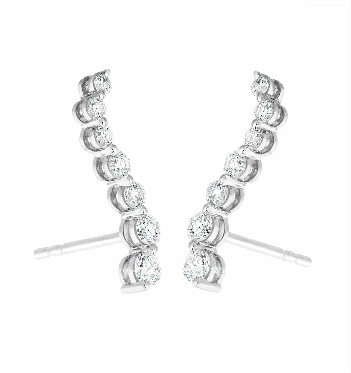 Ear Climber Life Journey 0.50ct Lab Diamond Earrings 9K White Gold