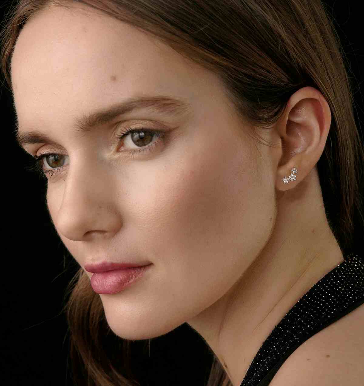 Ear Climbers Earrings Lab Diamond 0.20ct in 925 Sterling Silver