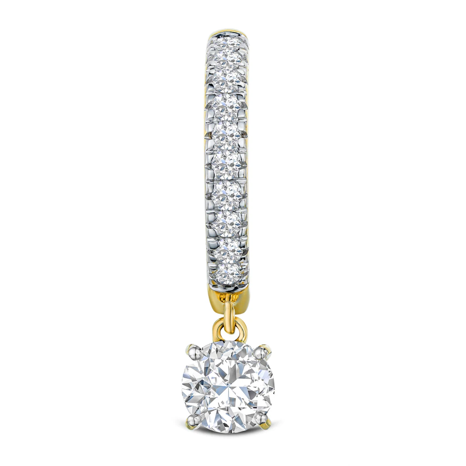 Stellato Hoop Drop Lab Diamond Earrings 2.00ct in 9K Gold