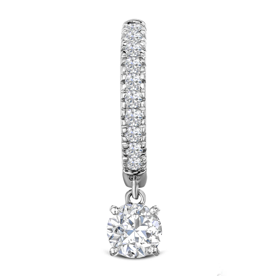 Stellato Hoop Drop Lab Diamond Earrings 2.00ct in 9K White Gold
