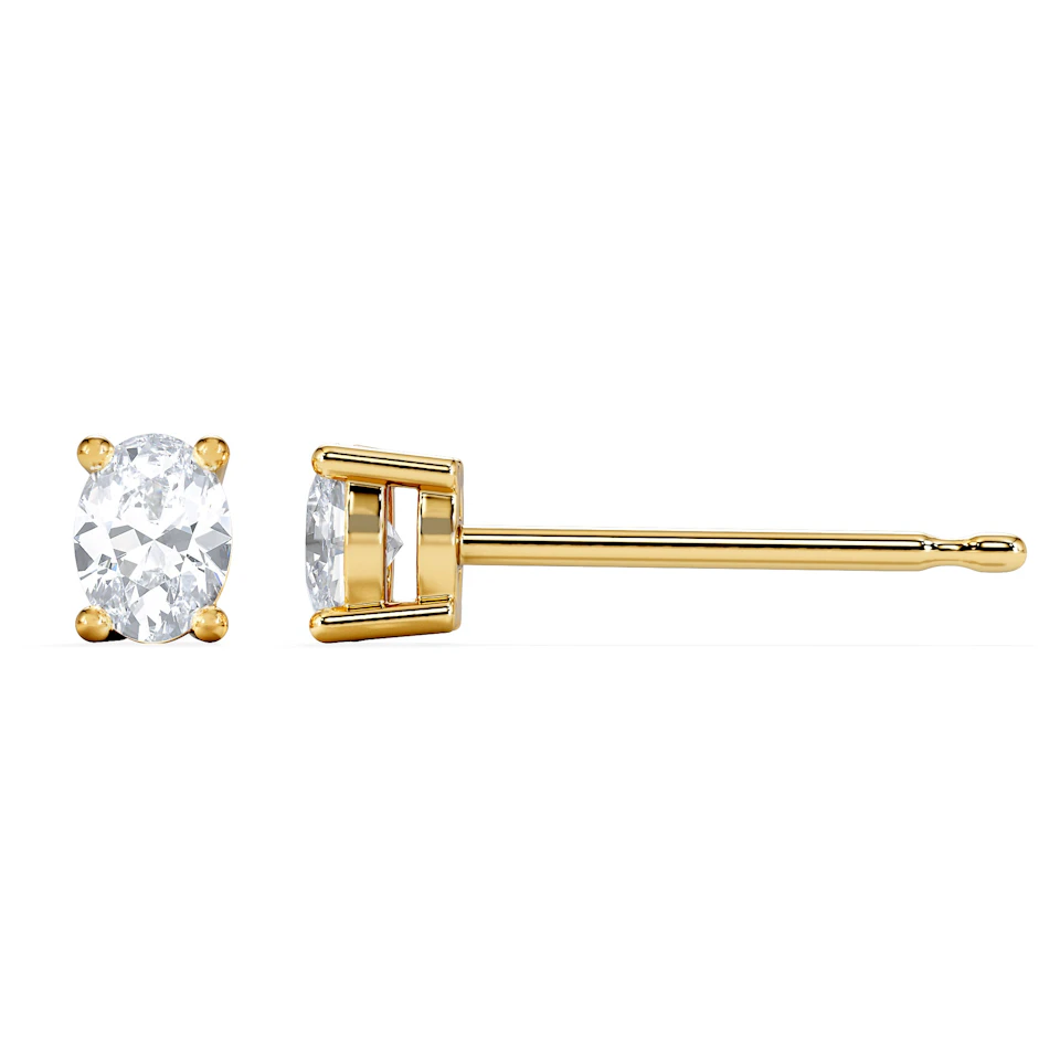 Naomi Oval Cut Lab Diamond Stud Earrings 0.50ct H/SI in 9K Gold