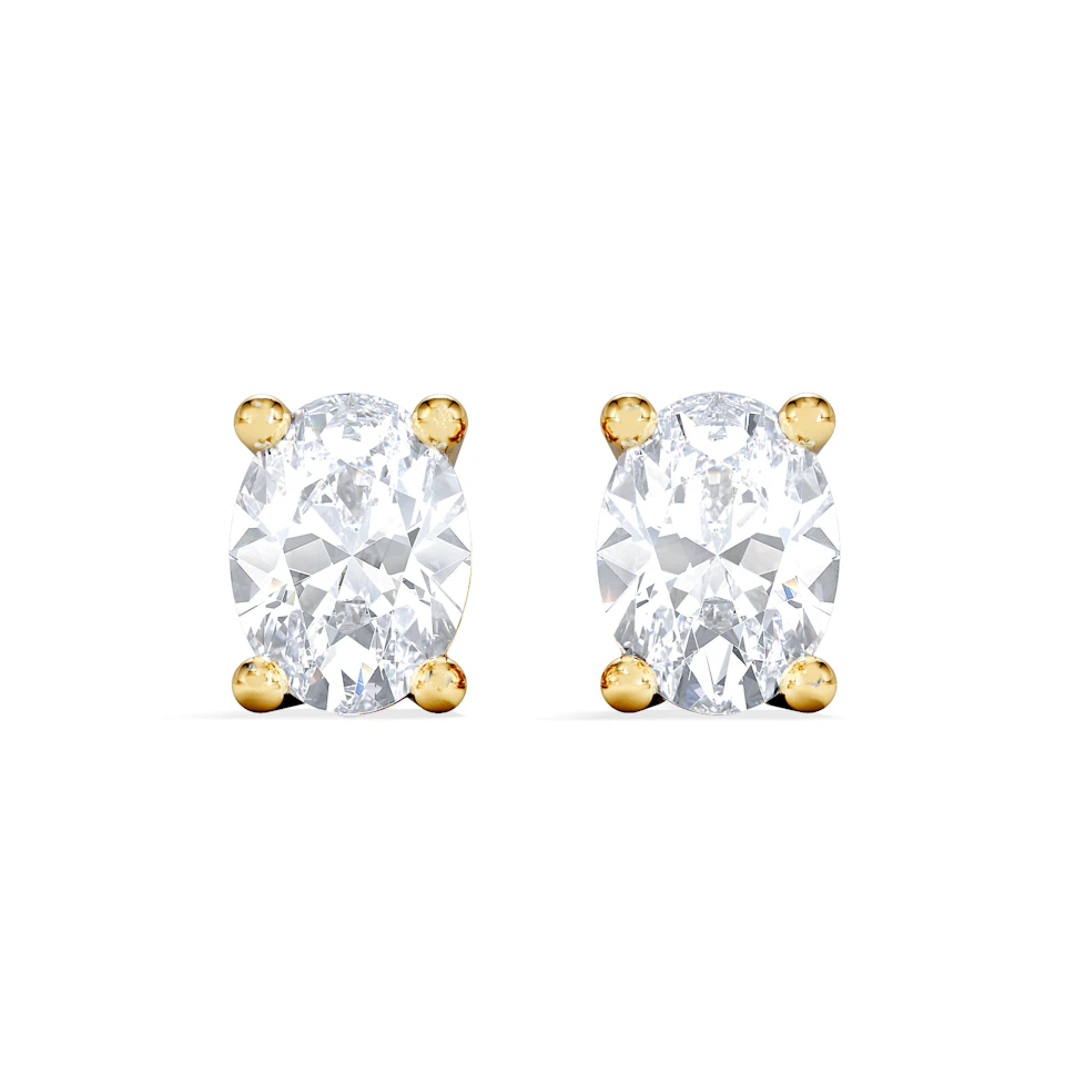 Naomi Oval Cut Lab Diamond Stud Earrings 0.50ct H/SI in 9K Gold