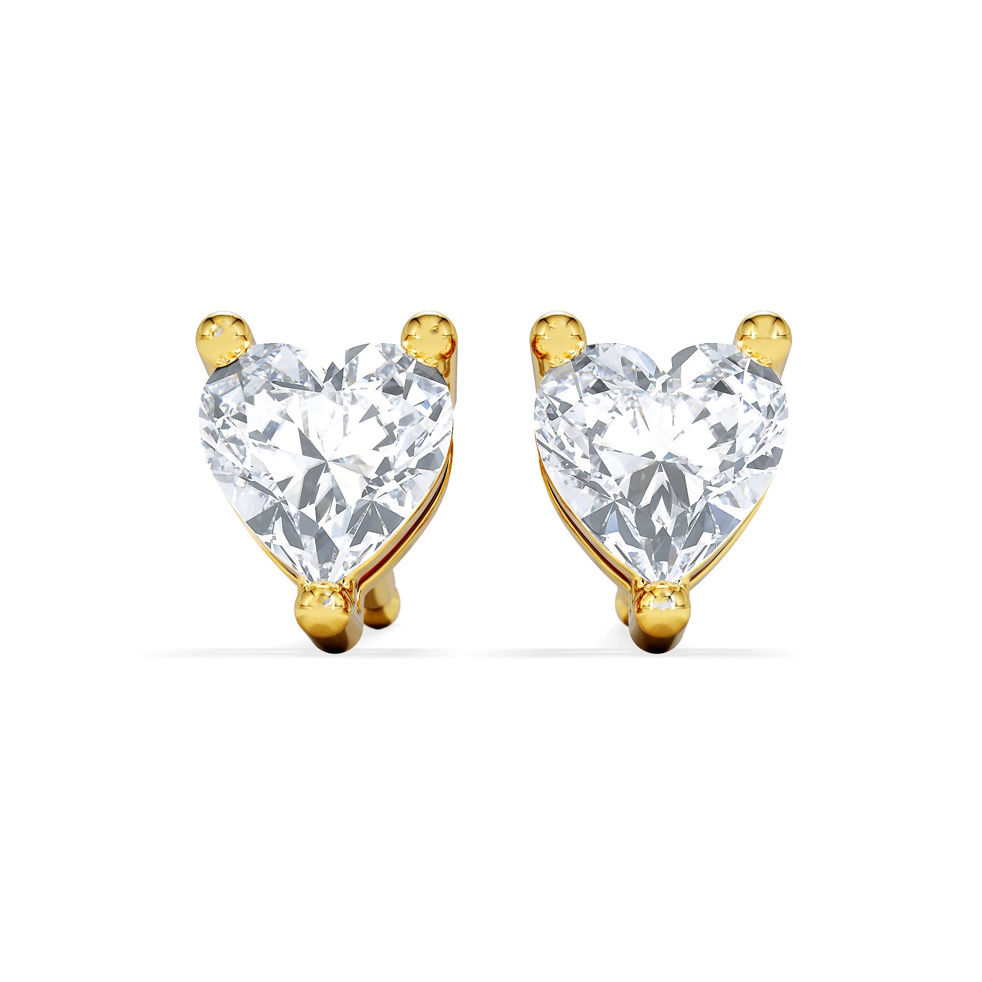 Naomi Heart Cut Lab Diamond Stud Earrings 0.50ct H/SI in 9K Gold