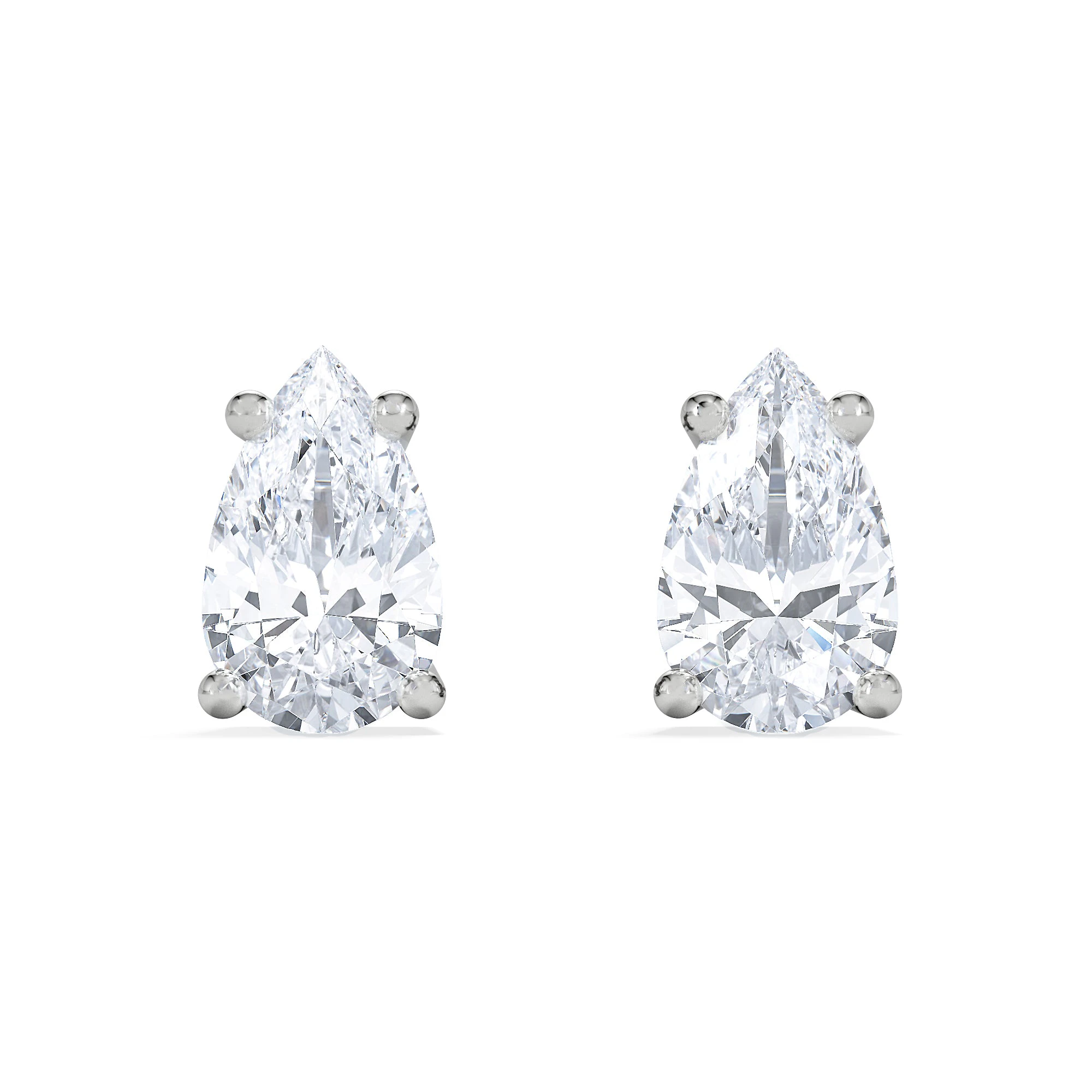 Naomi Pear Cut Lab Diamond Stud Earrings 0.50ct H/SI in 9K White Gold