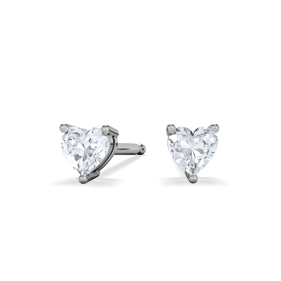 Naomi Heart Cut Lab Diamond Stud Earrings 0.30ct H/SI in 925 Silver