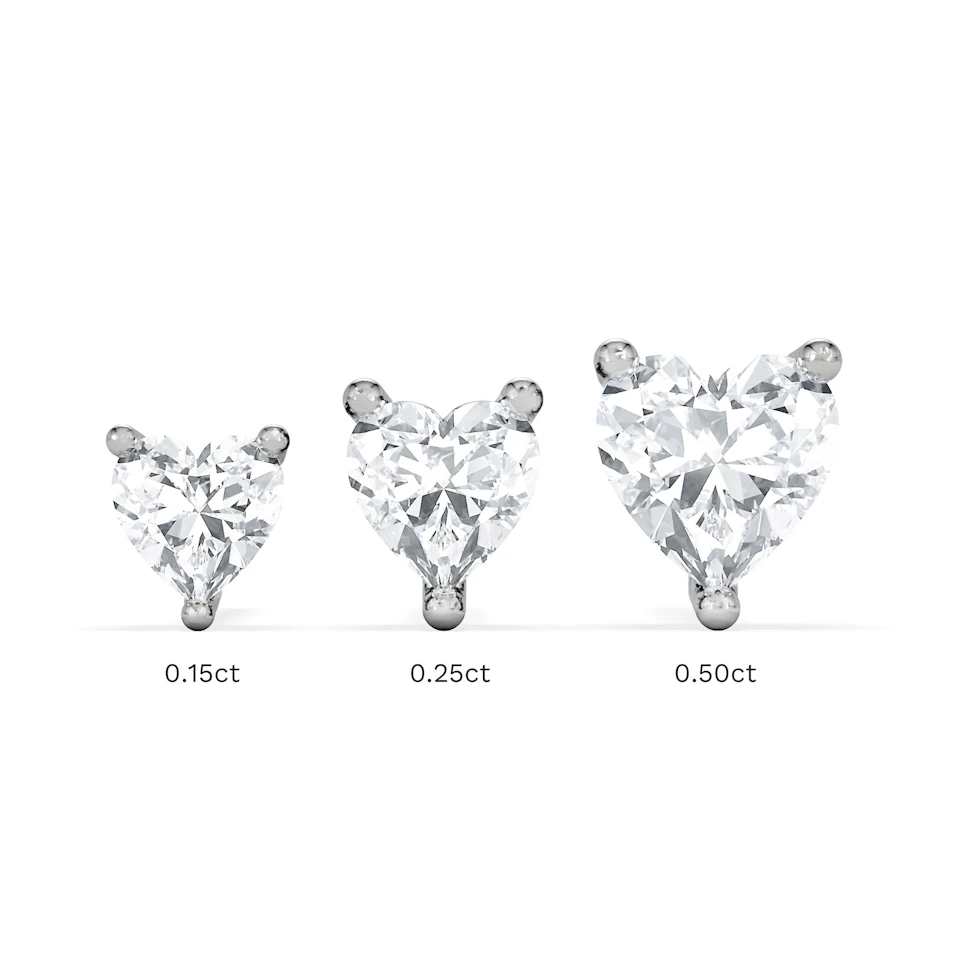 Naomi Heart Cut Lab Diamond Stud Earrings 0.30ct H/SI in 925 Silver