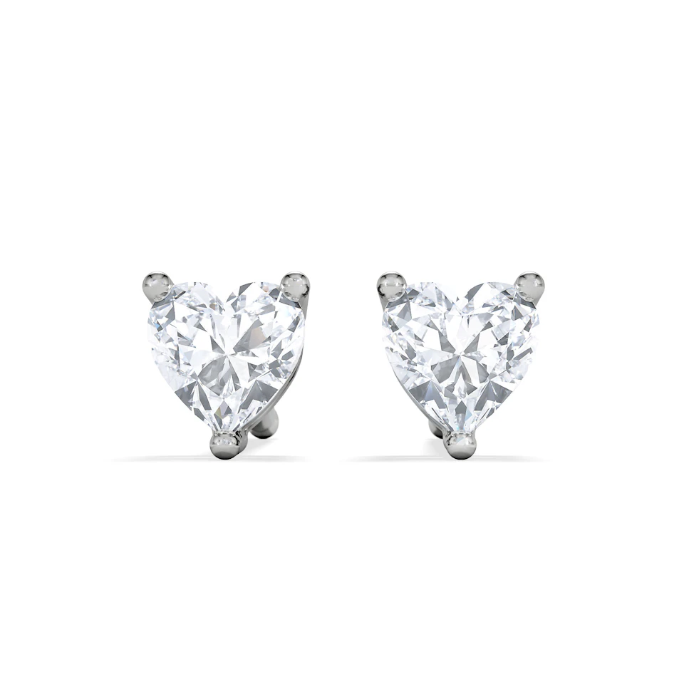 Naomi Heart Cut Lab Diamond Stud Earrings 0.30ct H/SI in 925 Silver