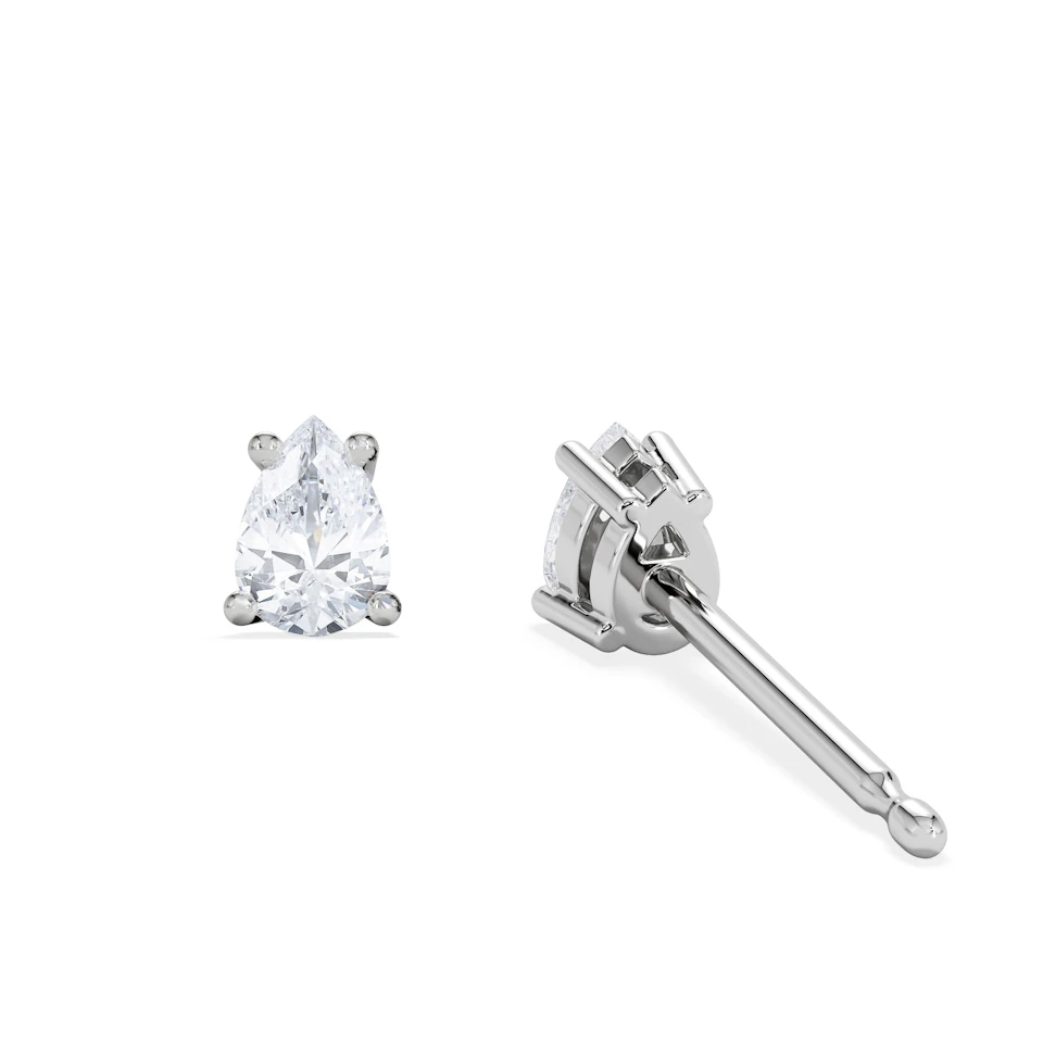 Naomi Pear Cut Lab Diamond Stud Earrings 0.30ct H/SI in 925 Silver