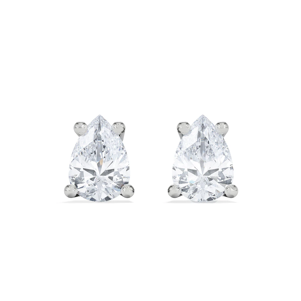 Naomi Pear Cut Lab Diamond Stud Earrings 0.30ct H/SI in 925 Silver